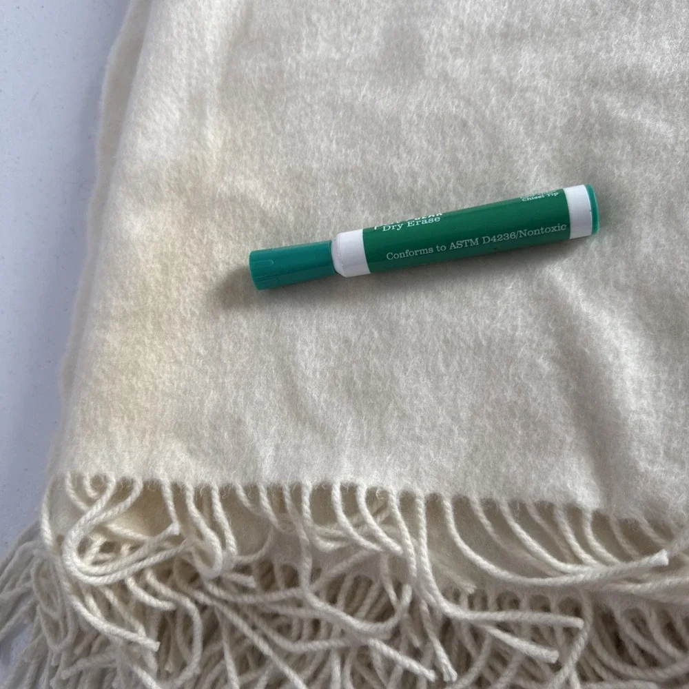 State Cashmere Throw Blanket‎ 50x58 Ivory Fringe Sofa Soft Premium Cashmere